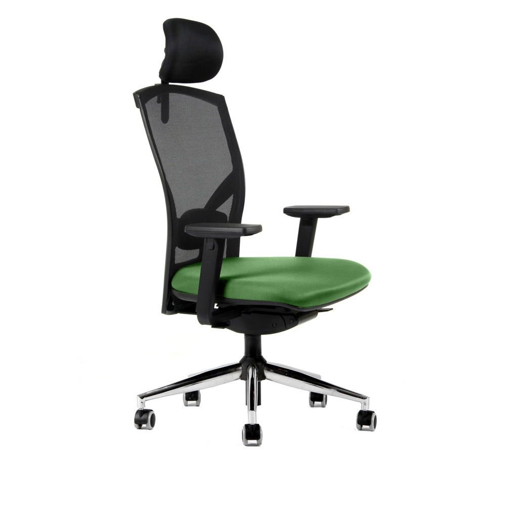 Silla Turin Luxury con cabezal base cromada